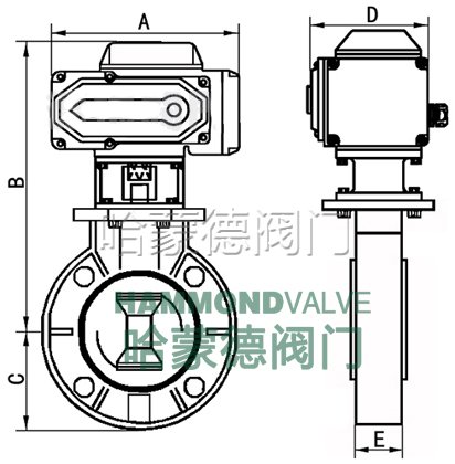 电动PVC蝶阀尺寸