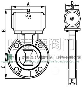 气动PVC塑料蝶阀图片
