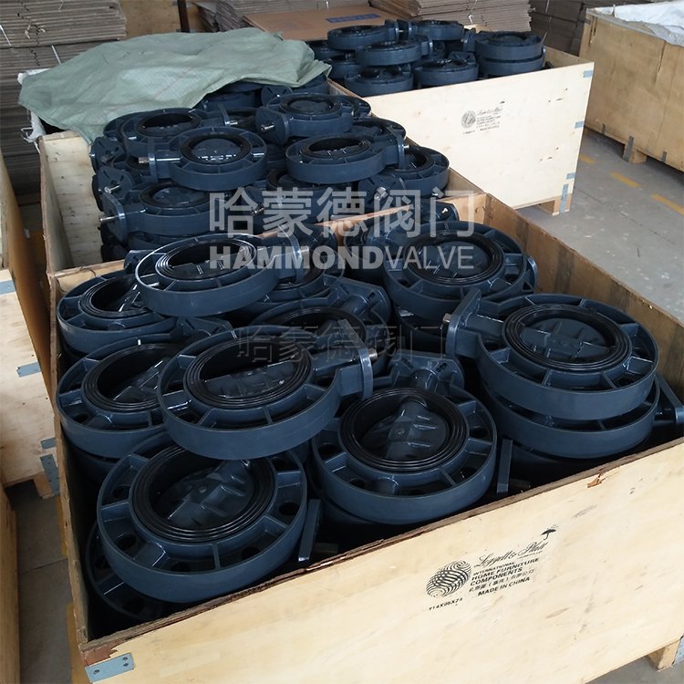 涡轮塑料PVC蝶阀对夹式蝶阀图片