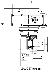 ZAJQ型电动二通调节球阀外形尺寸