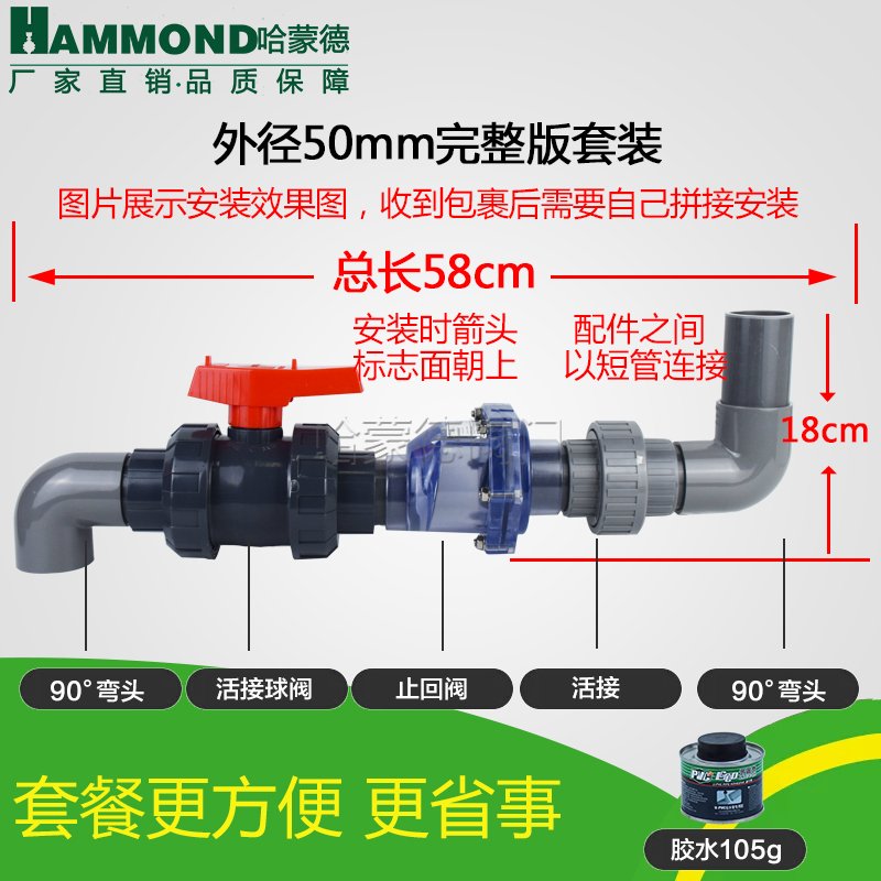 哈蒙德厨房下水道防反水止回阀完整版套装