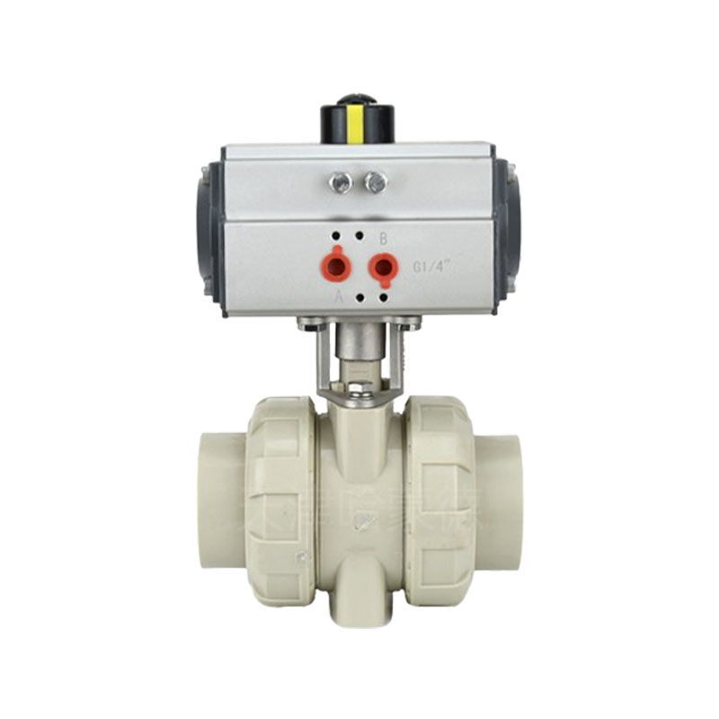 哈蒙德UQ621F-10Spph气动双由令球阀pp活接热熔ppr阀门20 25 32 40 50 63 75