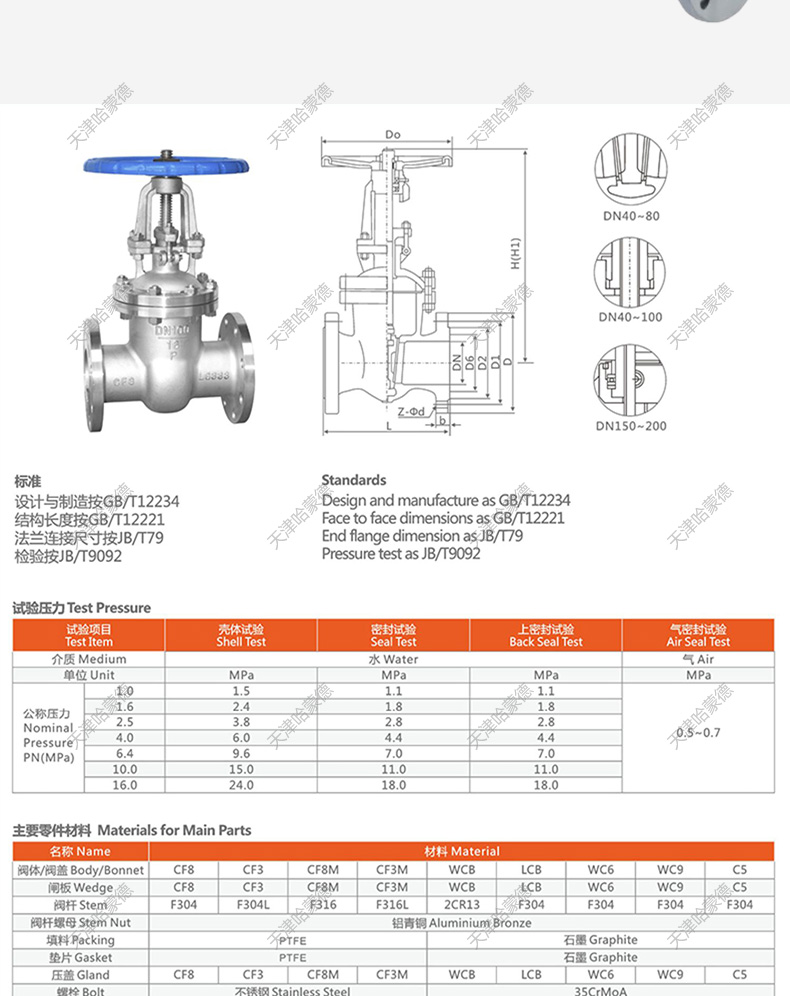 哈蒙德Z641H-16C气动铸钢法兰闸阀高温蒸汽导热油DN50 65 80 100 125 150.jpg