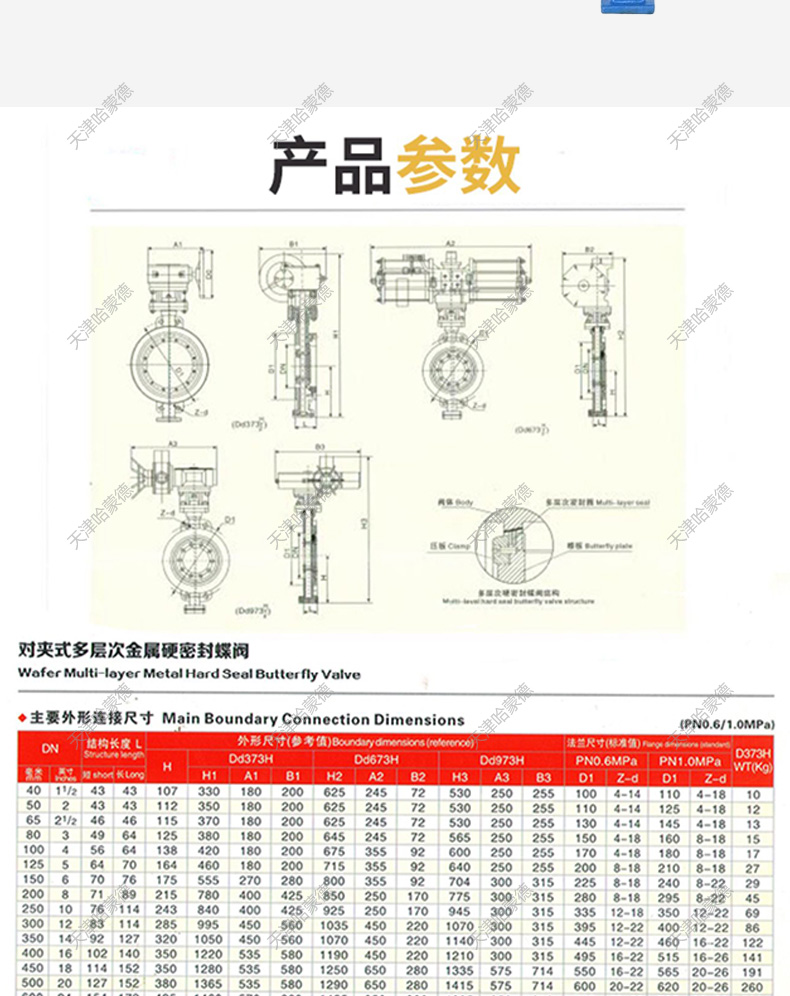 哈蒙德气动硬密封对夹式蝶阀高温蒸汽导热油铸钢三偏心蝶阀D673H-16C.jpg