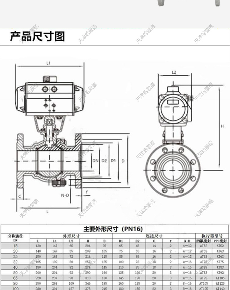 哈蒙德Q641F-16P防爆气动不锈钢法兰球阀切断阀高温天燃气蒸汽开关阀门304.jpg
