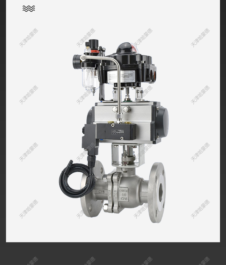 哈蒙德Q641F-16P防爆气动不锈钢法兰球阀切断阀高温天燃气蒸汽开关阀门304.jpg