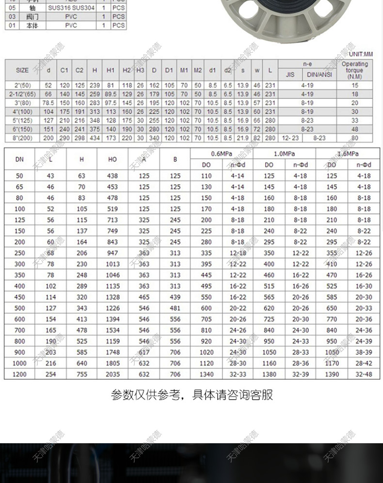 哈蒙德D671X-10SPPH气动蝶阀PPR法兰对夹气控制开关阀门63 75 90 110 160.jpg