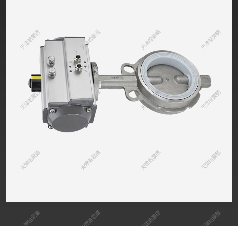 哈蒙德WD671F-16P气动四氟不锈钢蝶阀水处理阀门无销PTFE密封304/316L耐酸碱.jpg