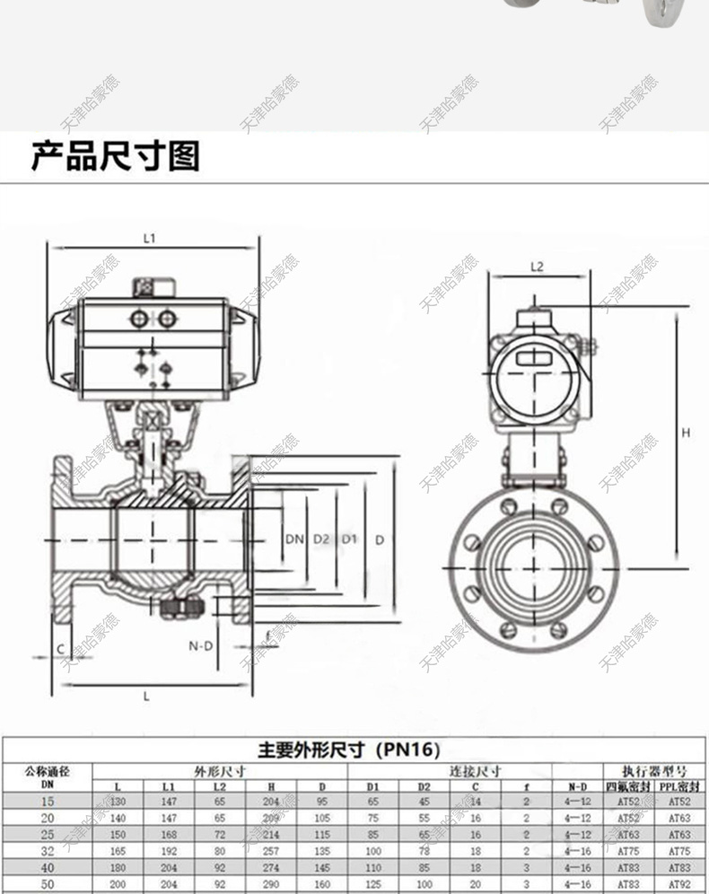 哈蒙德Q641F-16P气动防爆不锈钢法兰球阀隔爆蒸汽燃气O型快速切断开关阀门.jpg