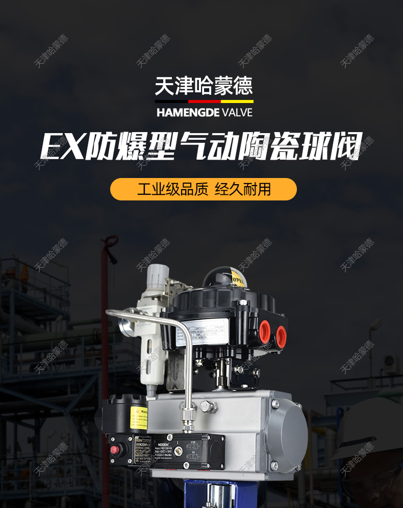 哈蒙德Q641TC-16C防爆气动陶瓷球阀隔爆电厂石灰浆液耐磨损耐腐蚀耐冲刷阀门.jpg