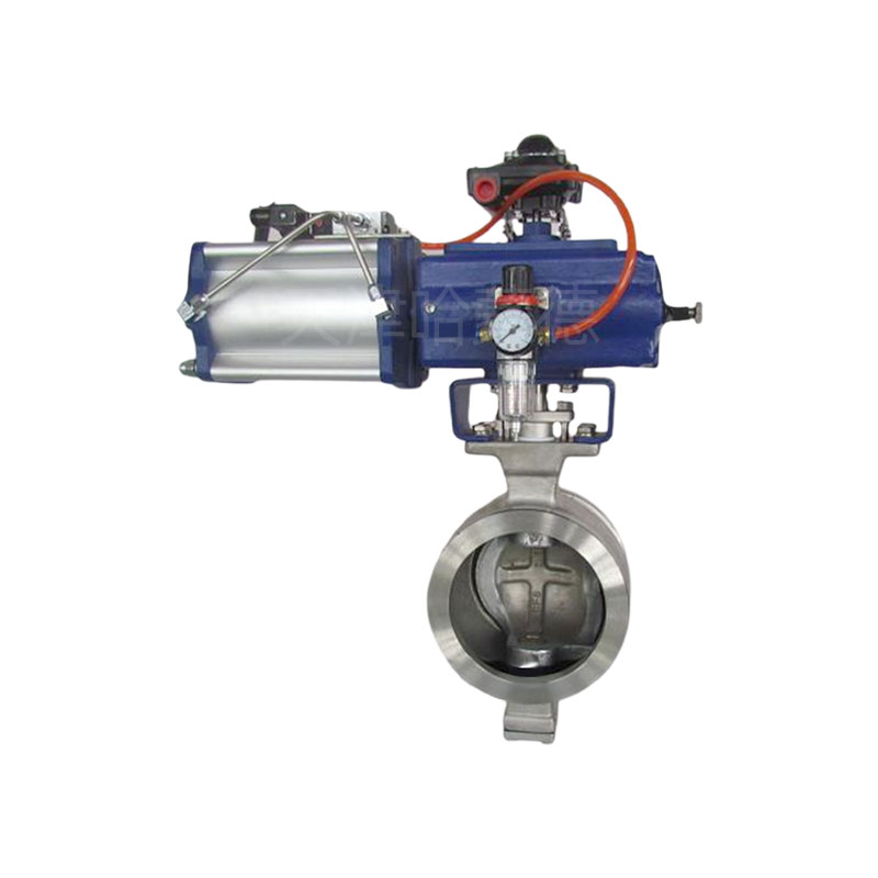 哈蒙德VQ677H16P不锈钢对夹式气动V型球阀比例调节快速切断阀304