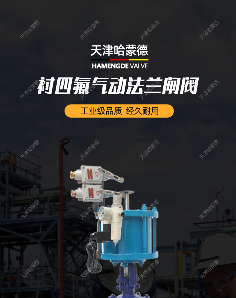 哈蒙德气动衬四氟铸钢法兰闸阀化工防腐耐酸碱腐蚀防爆Z641F4616.jpg