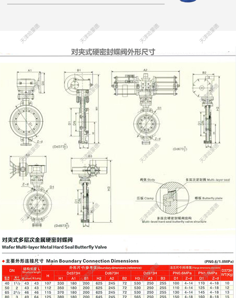 哈蒙德D643H16C双向承压耐磨高温蒸汽三偏心法兰气动硬密封蝶阀.jpg