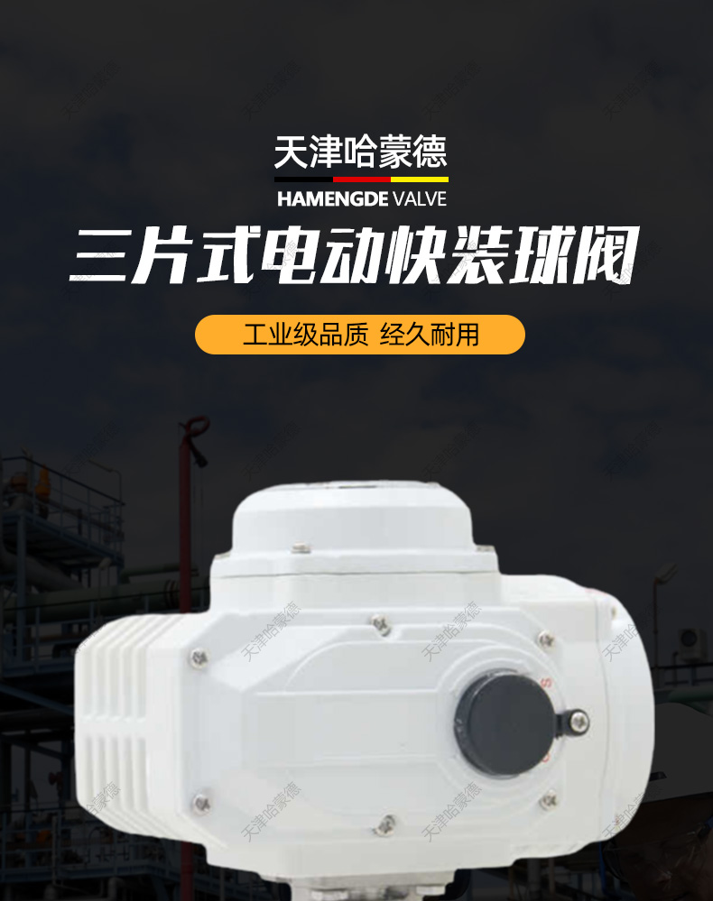 哈蒙德304不锈钢三片式快接卡盘卡箍式电动快装球阀阀门Q981F-16P.jpg