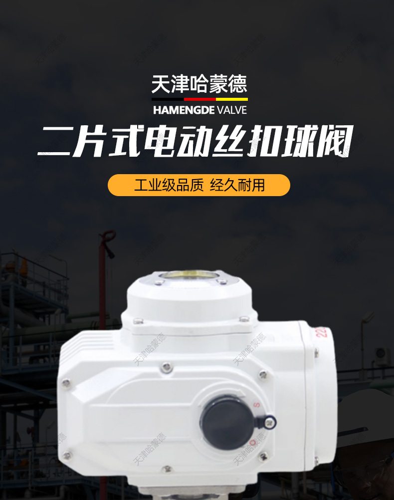 哈蒙德Q911F电动二片式丝扣球阀不锈钢2两片式内螺纹开关阀220V DC24V.jpg