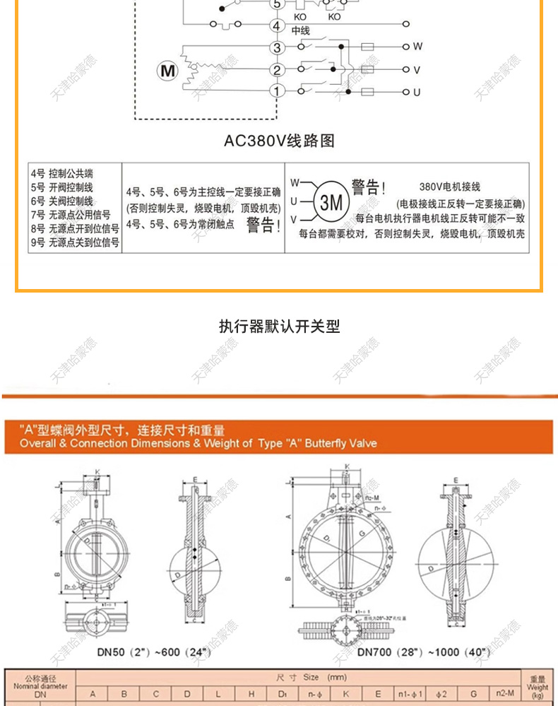哈蒙德D971F16P不锈钢304/316对夹式电动四氟蝶阀开关调节阀门.jpg