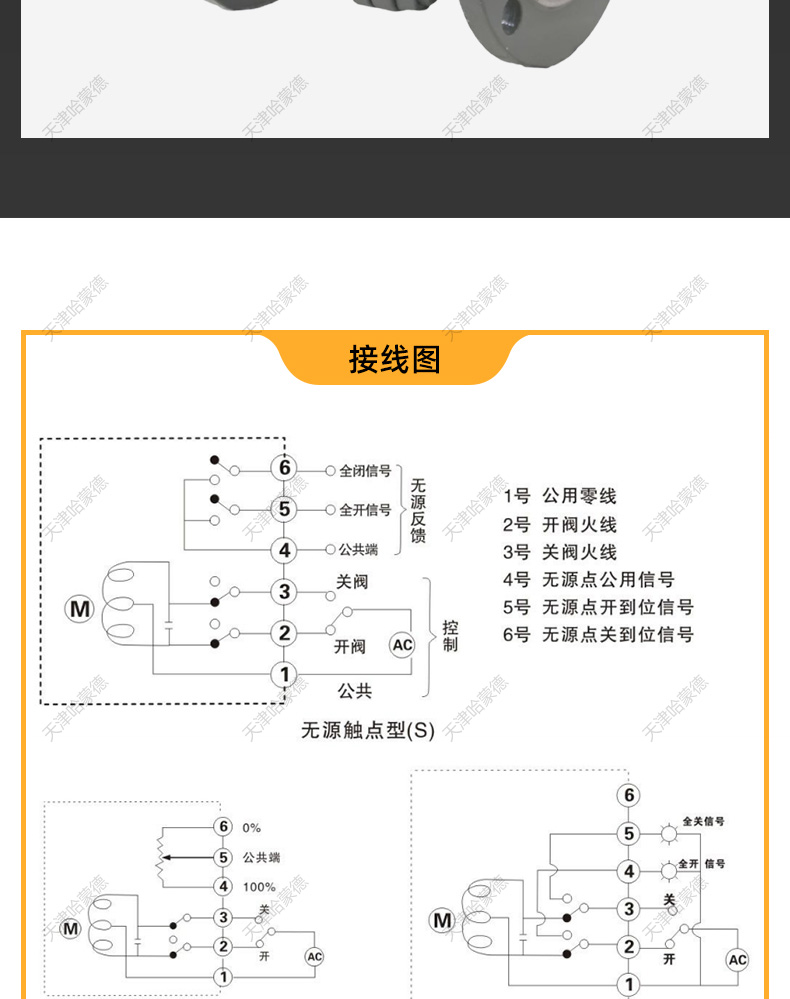 哈蒙德D941F-16P 304不锈钢电动四氟法兰蝶阀316防爆开关阀门FTFE衬氟密封圈.jpg