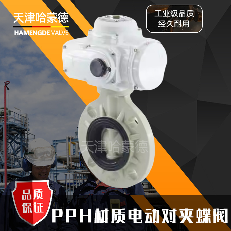 哈蒙德D971X-10S pph电动蝶阀pvdf海水电镀废水ppr管道开关阀门碱溶硫酸腐蚀