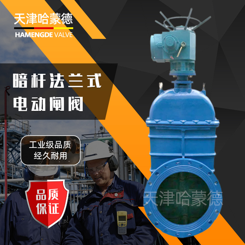 哈蒙德软密封暗杆电动法兰闸阀弹性座封阀消防自来水Z945X10/16Q