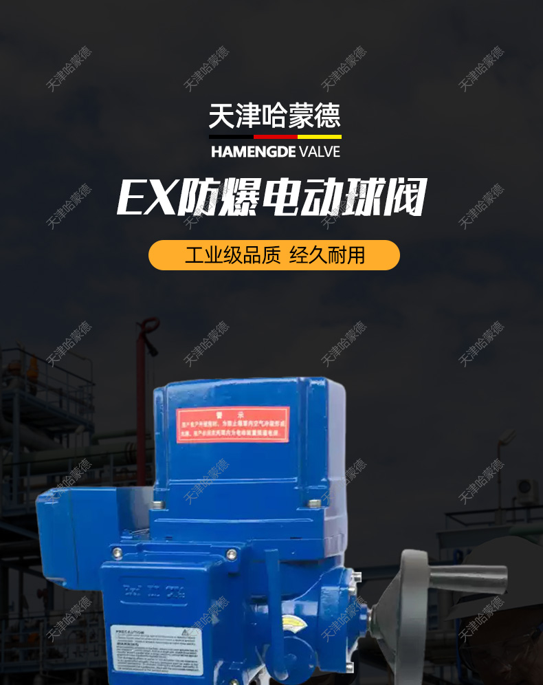 哈蒙德D973H-16C QT型防爆电动304不锈钢法兰球阀智能开关420ma调节型阀门.jpg