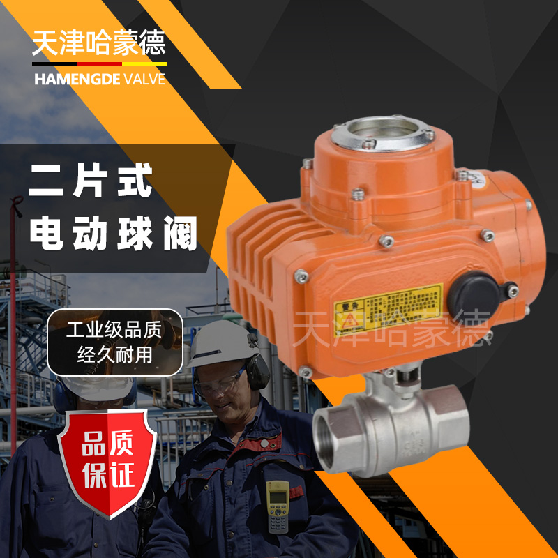 哈蒙德防爆二片式电动丝扣球阀内螺纹304不锈钢开关阀Q911F16P