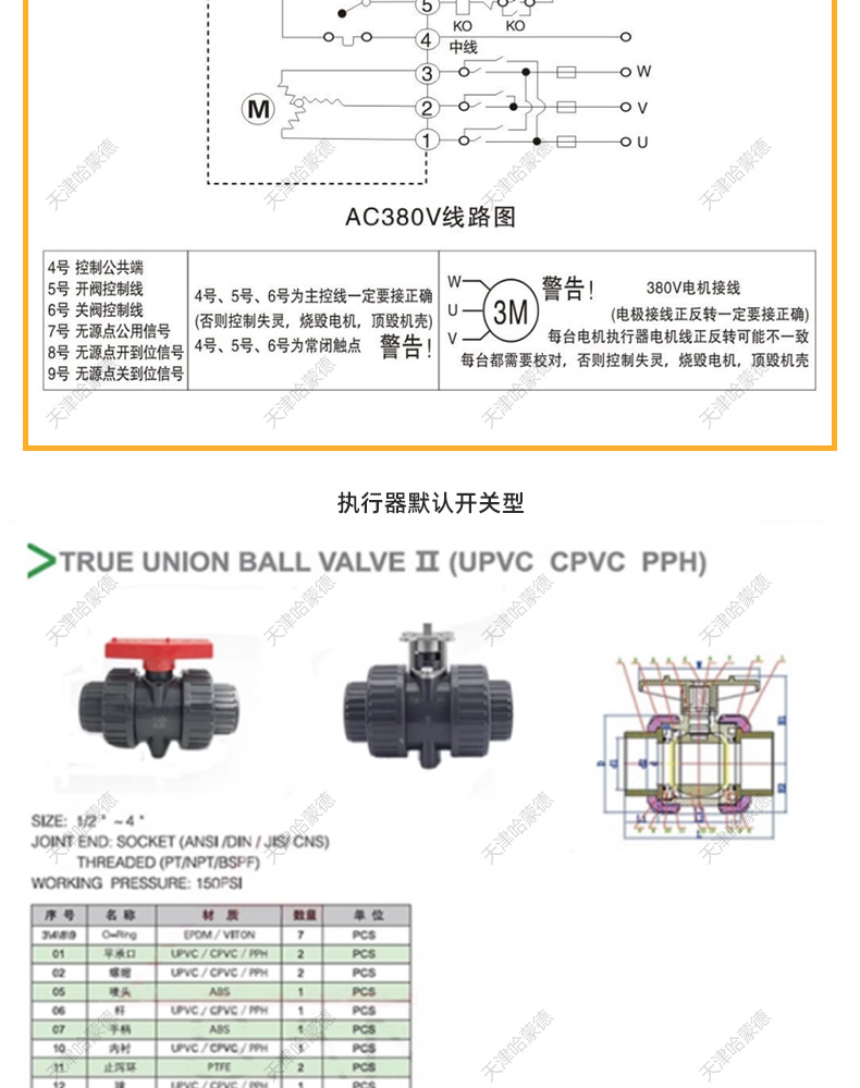 哈蒙德防爆UQ921F-10S PPH电动球阀PPR双活接阀门高温热熔化工业水管塑料开关.jpg