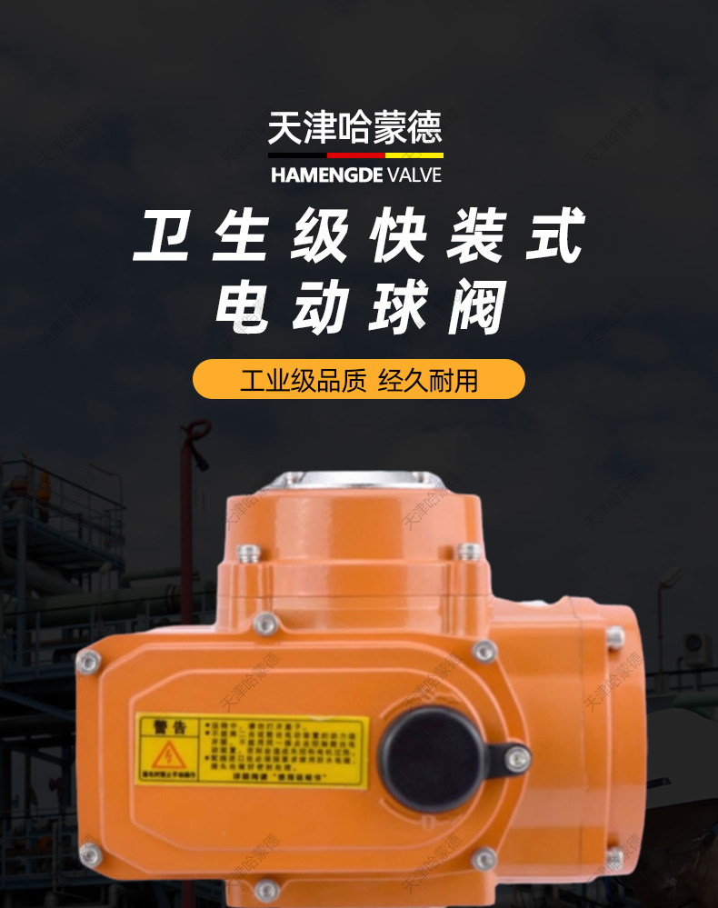 哈蒙德防爆Q914/5F-16P 304不锈钢快接电动球阀阀门卫生级Q981F快开卡箍式快装.jpg