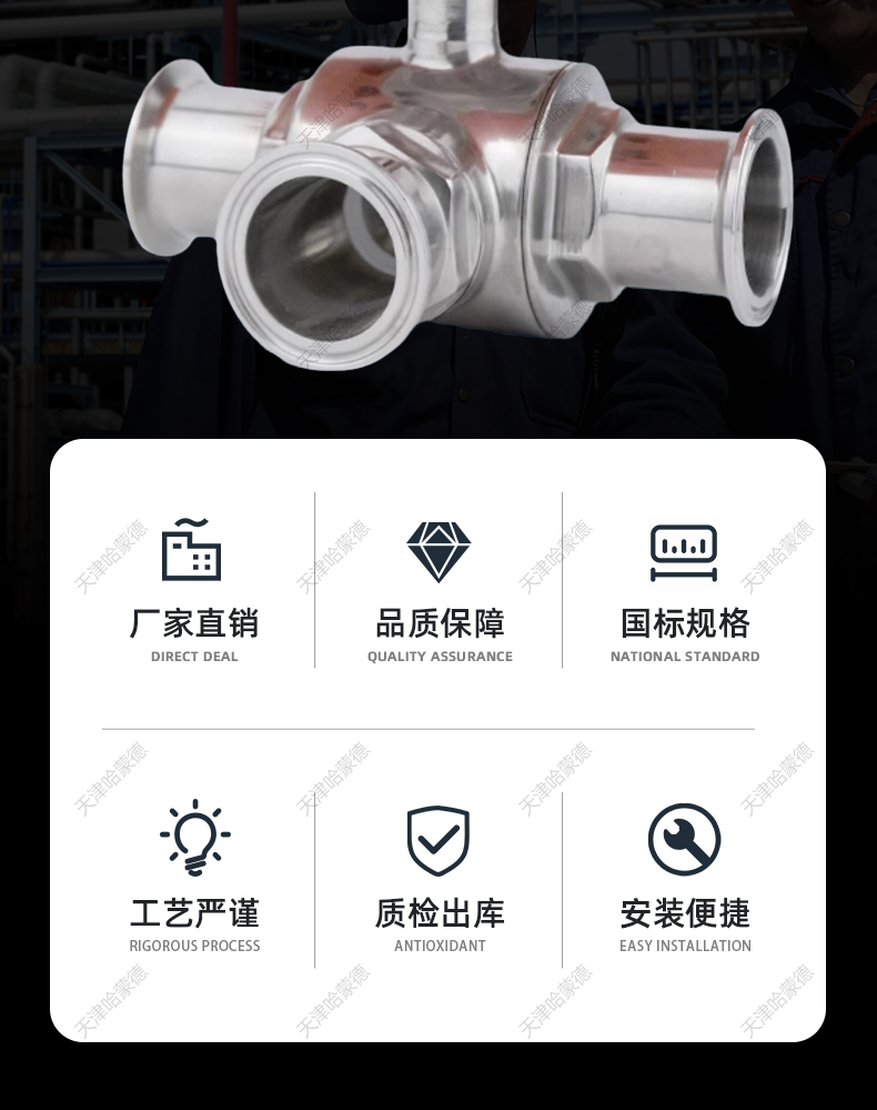 哈蒙德防爆不锈钢Q984/5F-16P 304电动三通快装球阀T型L型卡箍卡盘式卫生级316.jpg