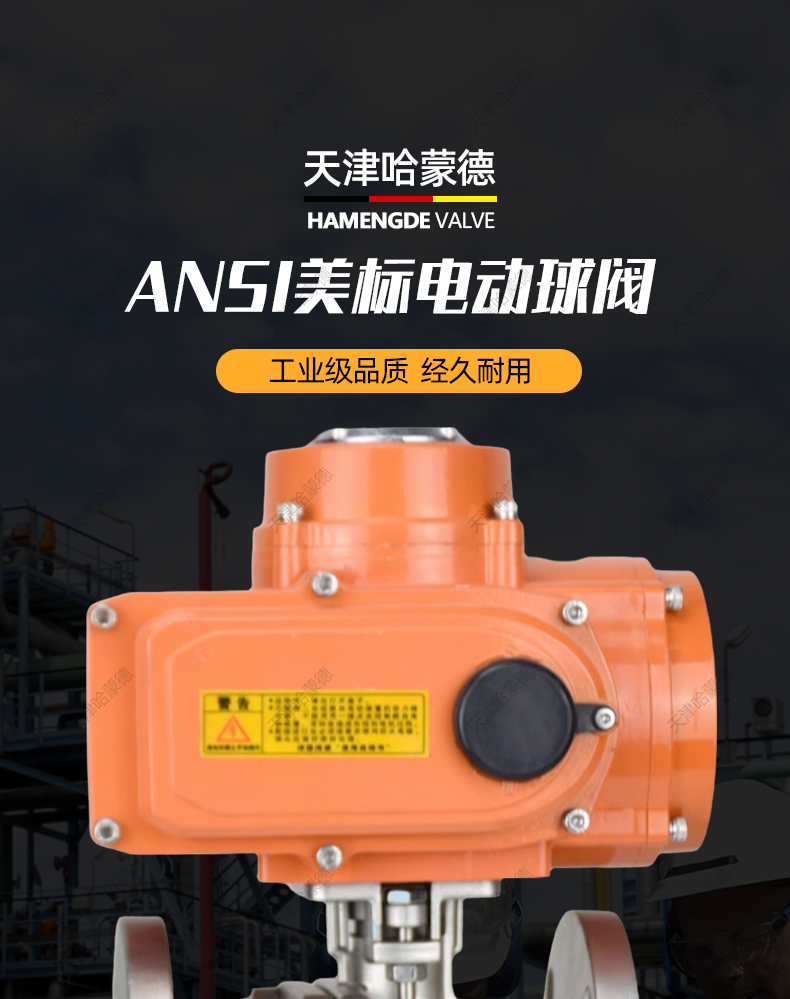 哈蒙德防爆美标电动法兰304不锈钢球阀Q941F150LB阀门API ANSI.jpg