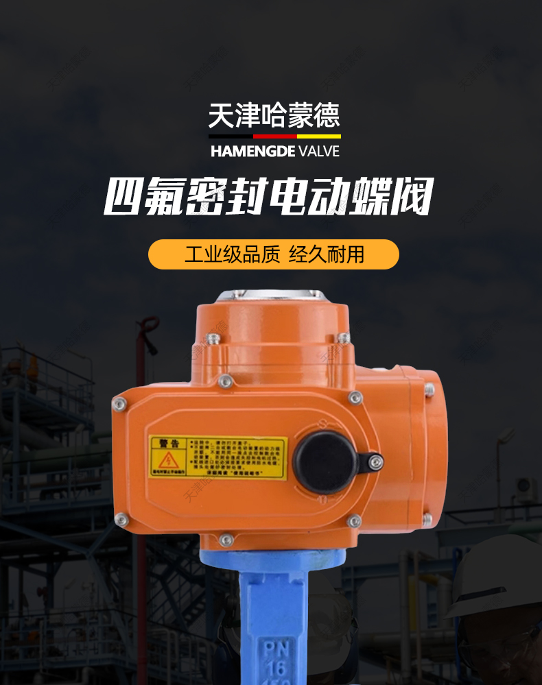 哈蒙德4IGA6/16Q防爆电动四氟对夹蝶阀PTFE密封DN50 65 80 100 125 150 200.jpg