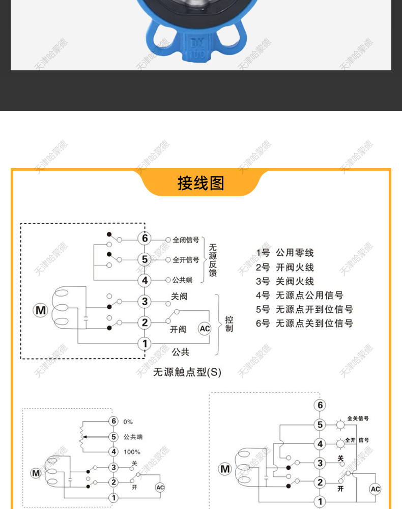 哈蒙德EX-D971X-16Q防爆型电动对夹蝶阀防水CT4阀门开关型调节型24V 220V 380V.jpg
