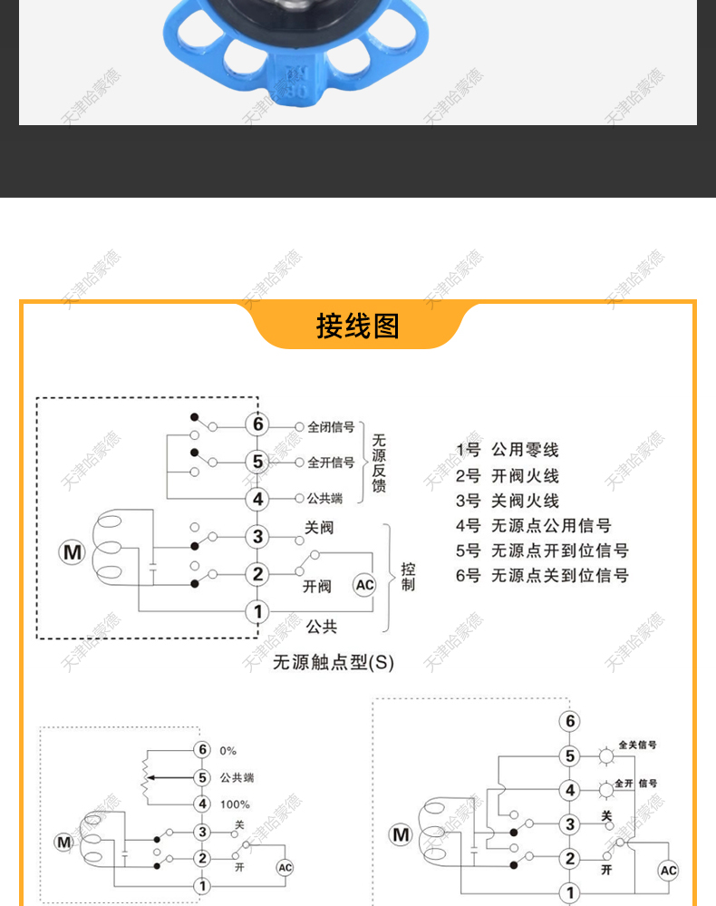 哈蒙德D971X-16Q断电复位电动蝶阀AC220V常闭型开关阀阀门DN50 65 80 100.jpg