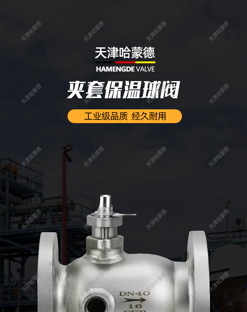 哈蒙德BQ41F16P铸钢/304不锈钢一体式夹套316L保温高温法兰球阀.jpg