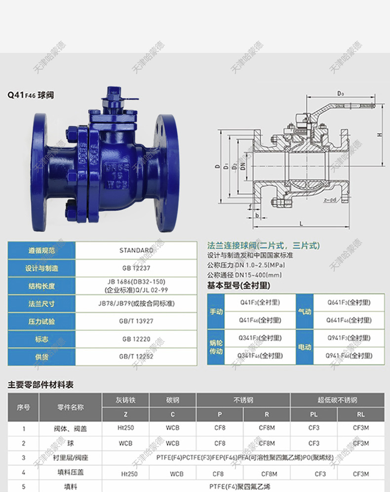 哈蒙德衬氟球阀Q41F4616C衬四氟耐腐酸碱铸碳钢法兰全衬氟球阀门.jpg