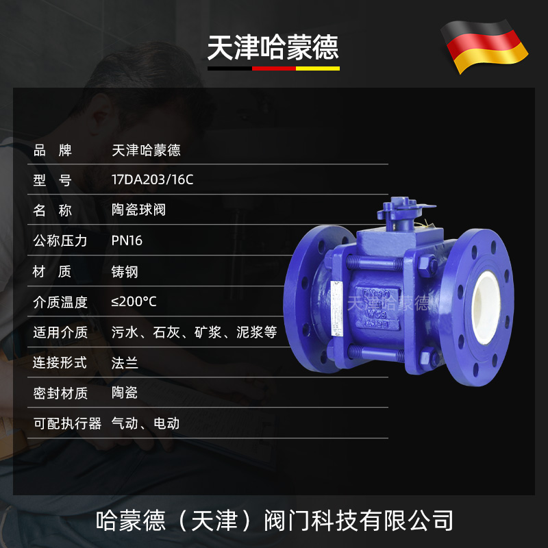 哈蒙德铸钢法兰陶瓷球阀电站污水干灰石灰脱硫排渣耐磨Q41TC-16C