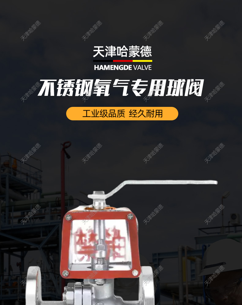 哈蒙德YQ41F16P氧气法兰球阀304不锈钢禁油脱脂防静电浮动防火.jpg
