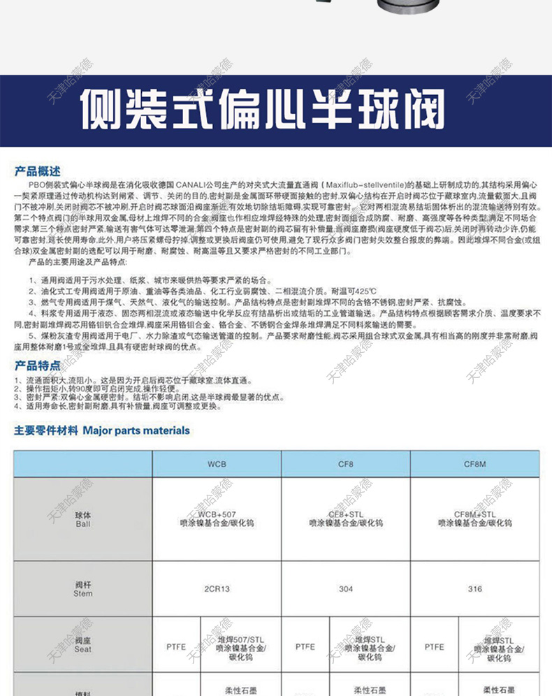 哈蒙德手动不锈钢涡轮法兰偏心半球阀PQ340H16P卸灰球阀侧装式.jpg
