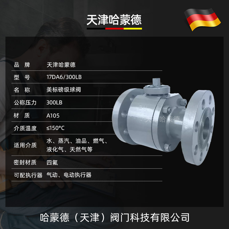 哈蒙德两段式A105锻钢高压法兰球阀Q41F300LB铸钢高温蒸汽石油