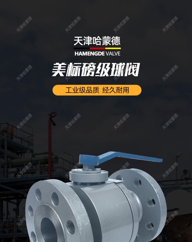 哈蒙德两段式A105锻钢高压法兰球阀Q41F300LB铸钢高温蒸汽石油.jpg