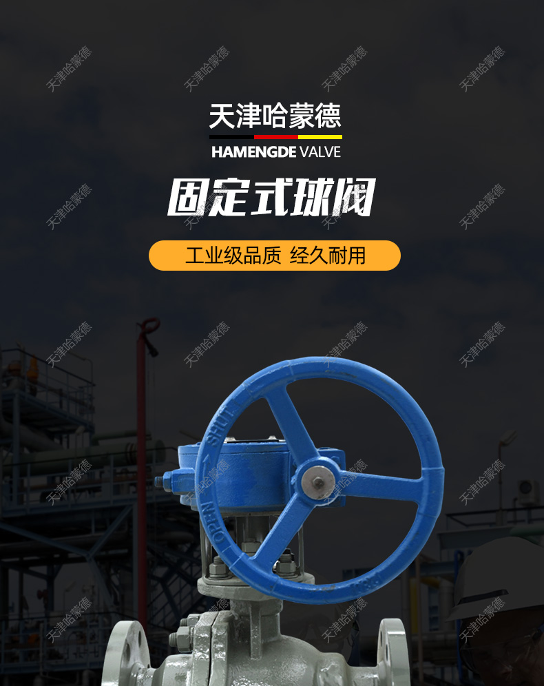 哈蒙德Q347F16C液化石油气燃气天然气铸钢涡轮法兰固定式球阀.jpg