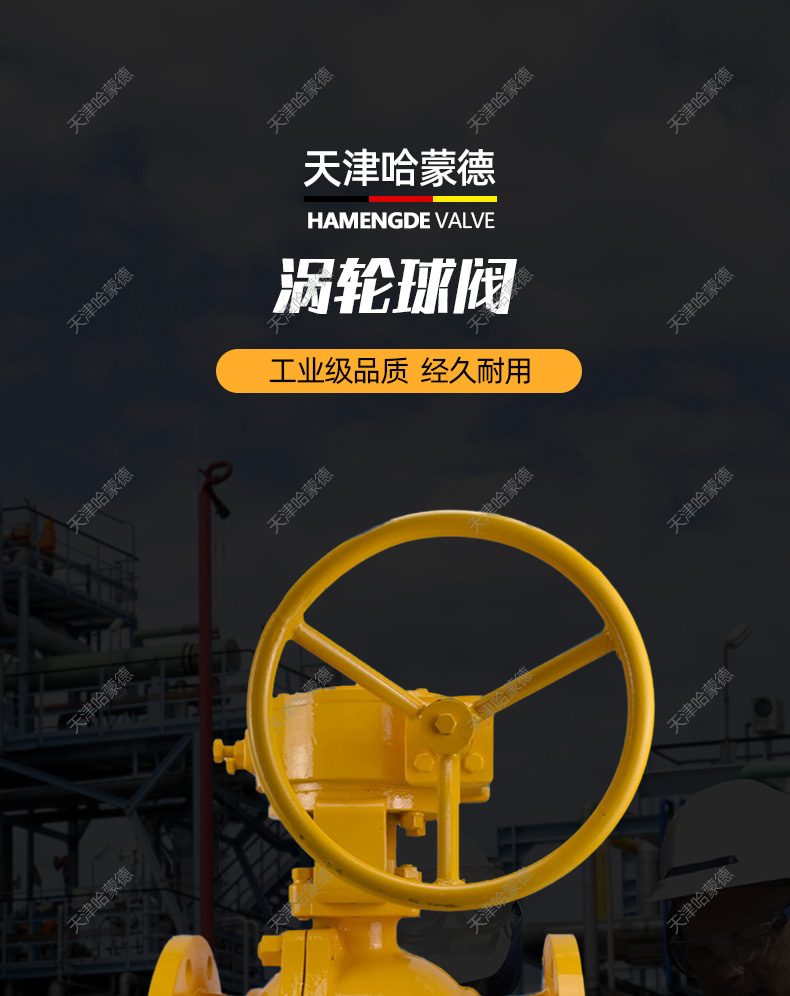 哈蒙德Q341F铸钢涡轮法兰天然气切断阀Q347石油液化气沼气氨球阀.jpg