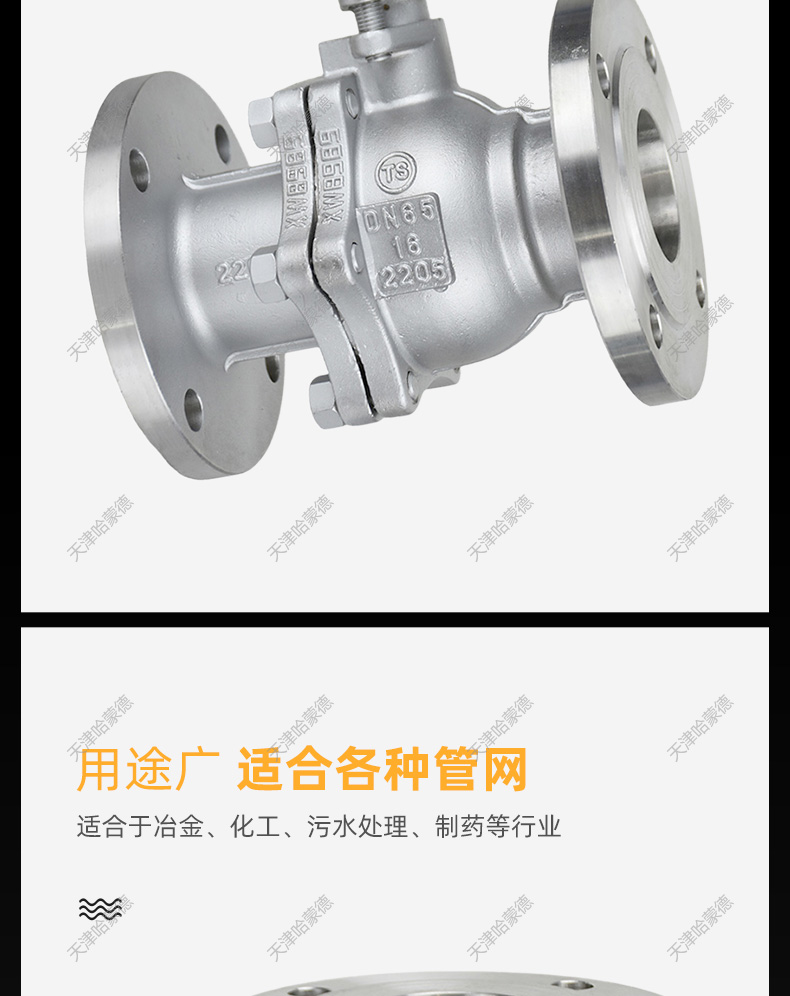 哈蒙德双相钢2205法兰球阀阀门Q41F16V 2507 904L钛TA2 PN40 64.jpg