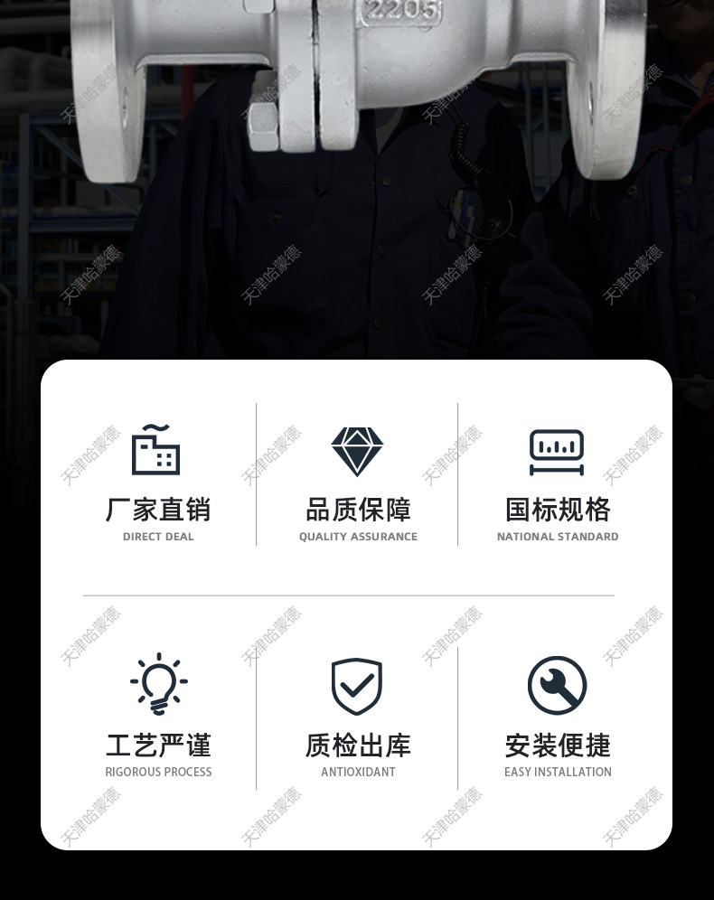 哈蒙德双相钢2205法兰球阀阀门Q41F16V 2507 904L钛TA2 PN40 64.jpg