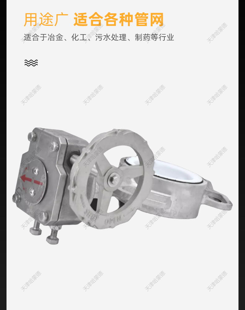哈蒙德304/316全不锈钢涡轮对夹式四氟蝶阀D371F16P耐酸碱耐腐蚀.jpg
