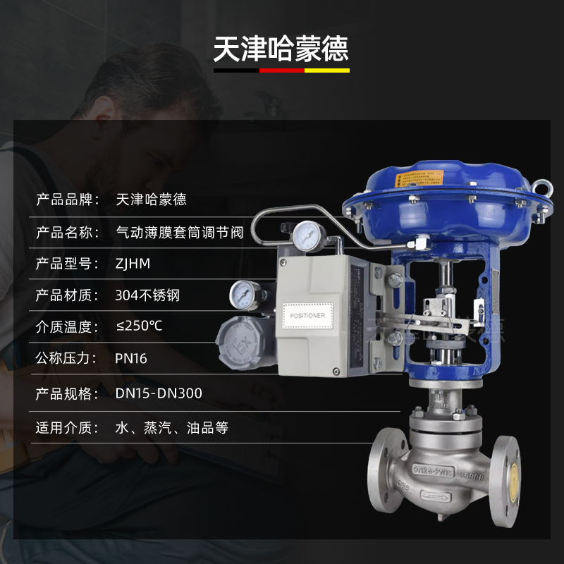 哈蒙德气动薄膜套筒调节阀不锈钢比例式流量控制阀ZJHM高温蒸汽