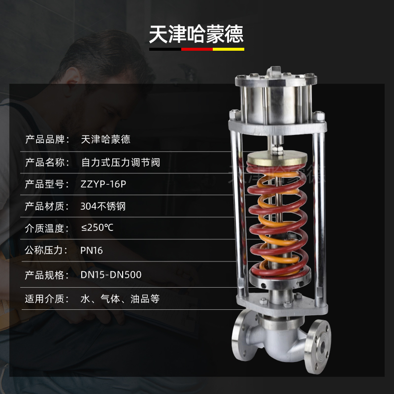 哈蒙德不锈钢自力式压力调节阀氨气氨水氮气气体稳压减压阀ZZYP