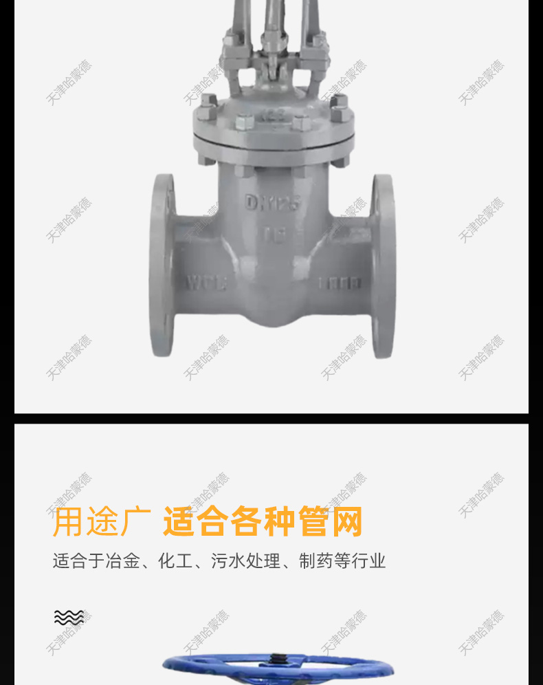 哈蒙德铸钢法兰闸阀Z41H16C耐高温蒸汽碳钢手动阀门开关DN80 100.jpg