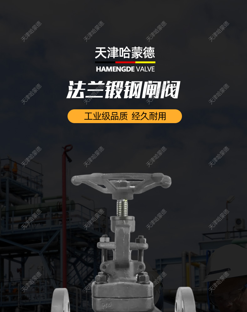哈蒙德A105锻钢法兰闸阀高温蒸汽导热油锅炉化工热电厂Z41H16C.jpg
