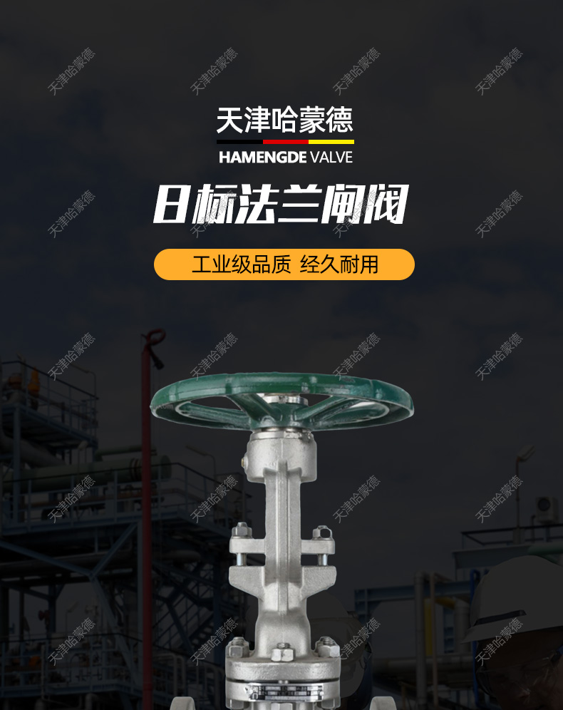 哈蒙德JIS日标304不锈钢法兰闸阀Z41W10K化工高温蒸汽导热油.jpg