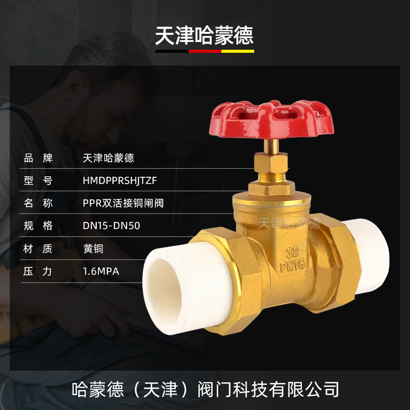 哈蒙德PPRSHJTZF截止阀双活接黄铜PPR闸阀4分自来水管热熔6分25阀门开关